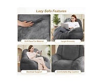 gaomon Giant Bean Bag Chair, Faux Fur Stuffed Bean Bag Couch with Filler, Bean Bag Chair for Adults, Big Lazy Sofa Floor Sofa with Handle