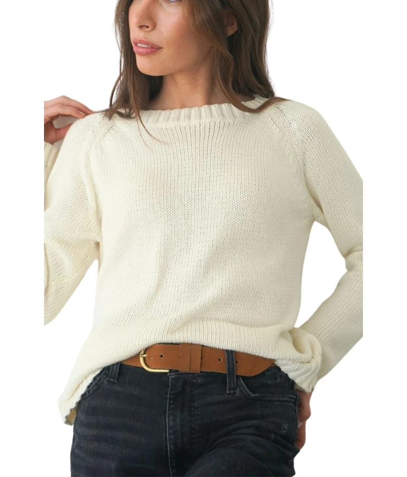 Paneros Clothing Women's Cotton Sloane Crewneck Pullover Sweater Oat