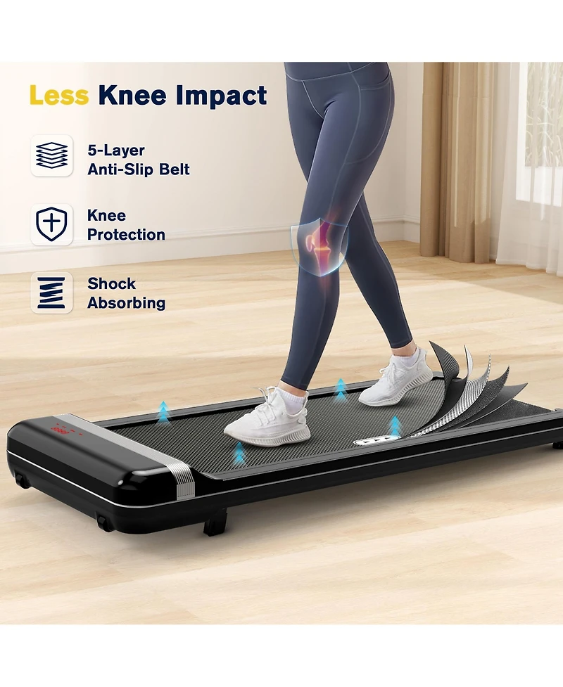 Redliro Walking Pad with Incline Under Desk Treadmill 1 Step Adjust Incline Treadmill for Home Office Portable for Walking Jogging