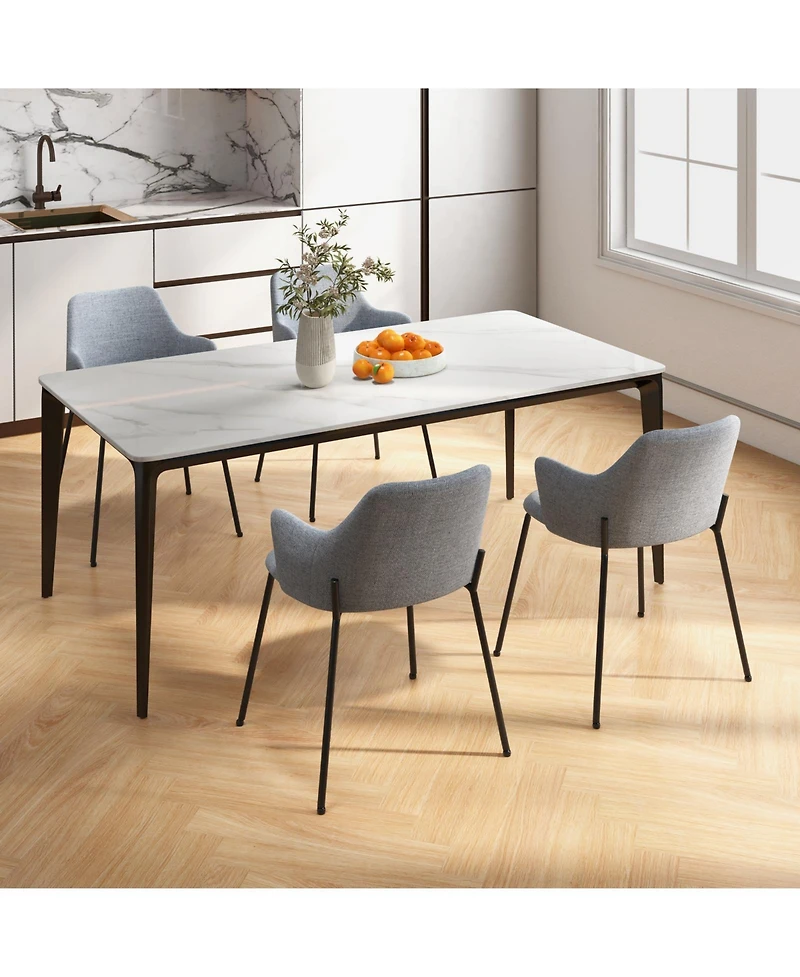Gouun Dining Chairs Set of 2 with Curved Backrest Wide Seat and Armrests