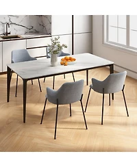 Gouun Dining Chairs Set of 2 with Curved Backrest Wide Seat and Armrests
