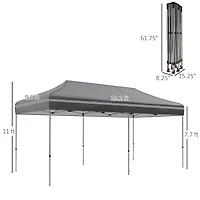Outsunny 10' x 20' Pop Up Canopy Tent, Height Adjustable