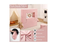 gaomon Kids Play Couch, 6Pcs Modular Kids Play Sofa for Playroom Bedroom, Kids Modular Couch Toddler Foam Sofa, Kids Convertible Sofa with Removable C