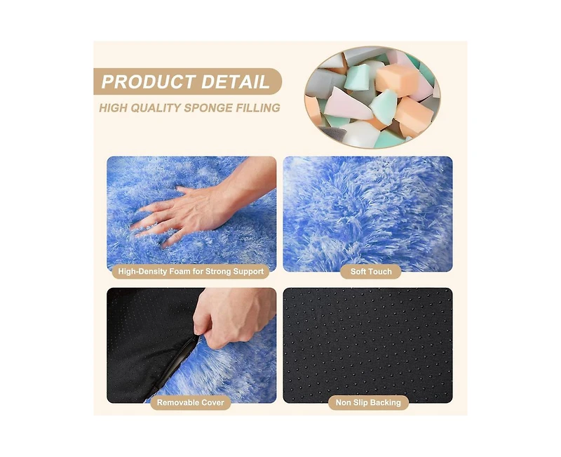 gaomon Bean Bag Chair, Faux Fur Kids Bean Bag Chair for Gaming Reading, Adult Bean Bag Couch with Armrest High-Density Foam Beanbag Chair Lazy Couch S