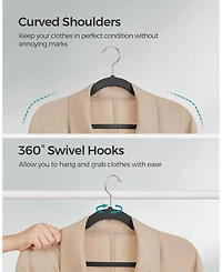 Slickblue 60-Pack Velvet Hangers, Non-Slip Clothes Hangers for Clothing Organization
