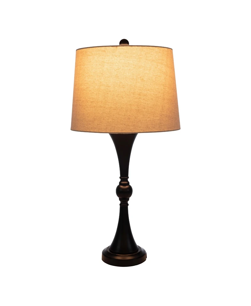 Lavish Home 27.17" Usb Charging Led Table Lamp Set