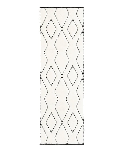 Bayshore Home Textured Tones Trellis 2'7"x8' Runner Area Rug