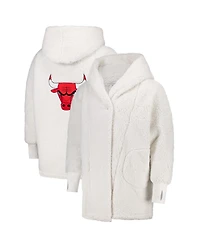 Jill Martin Men's and Women's The Best Lounger World Cream Chicago Bulls Oversized Open-Front Hoodie Sweater