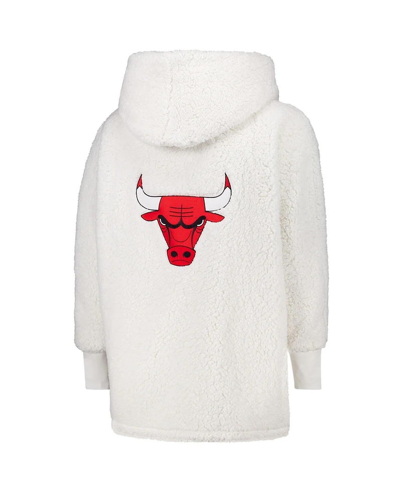 Jill Martin Men's and Women's The Best Lounger World Cream Chicago Bulls Oversized Open-Front Hoodie Sweater