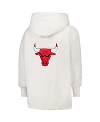 Jill Martin Men's and Women's The Best Lounger World Cream Chicago Bulls Oversized Open-Front Hoodie Sweater