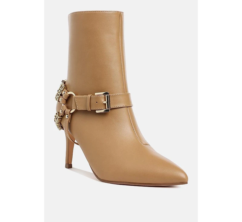 Nicene Harness Detail Stiletto Boots Women