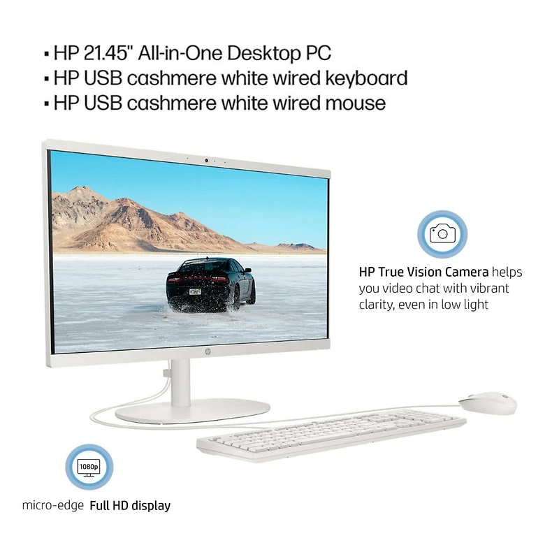 Hp Essential 21.5" Daily All-in-One Intel Celeron J4025 4GB Ram Intel Uhd Graphics 128GB Ssd Storage Windows 11 Home Fhd 60Hz