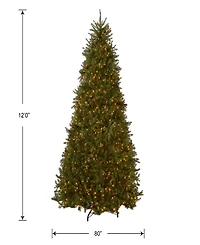 National Tree Company 12' Dunhill Fir Hinged Tree with 1500 Clear Lights