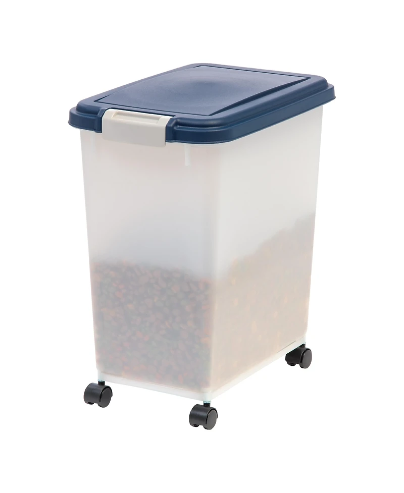Iris Usa Airtight Dog Food Storage Container, Up to 30 lbs / 33 Qt, Attachable Casters, for Dog Cat Bird and other Pet Food Storage Bin, Keep Fresh, E