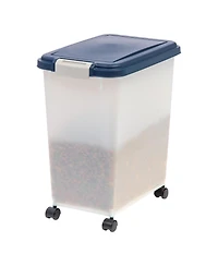Iris Usa Airtight Dog Food Storage Container, Up to 30 lbs / 33 Qt, Attachable Casters, for Dog Cat Bird and other Pet Food Storage Bin, Keep Fresh, E
