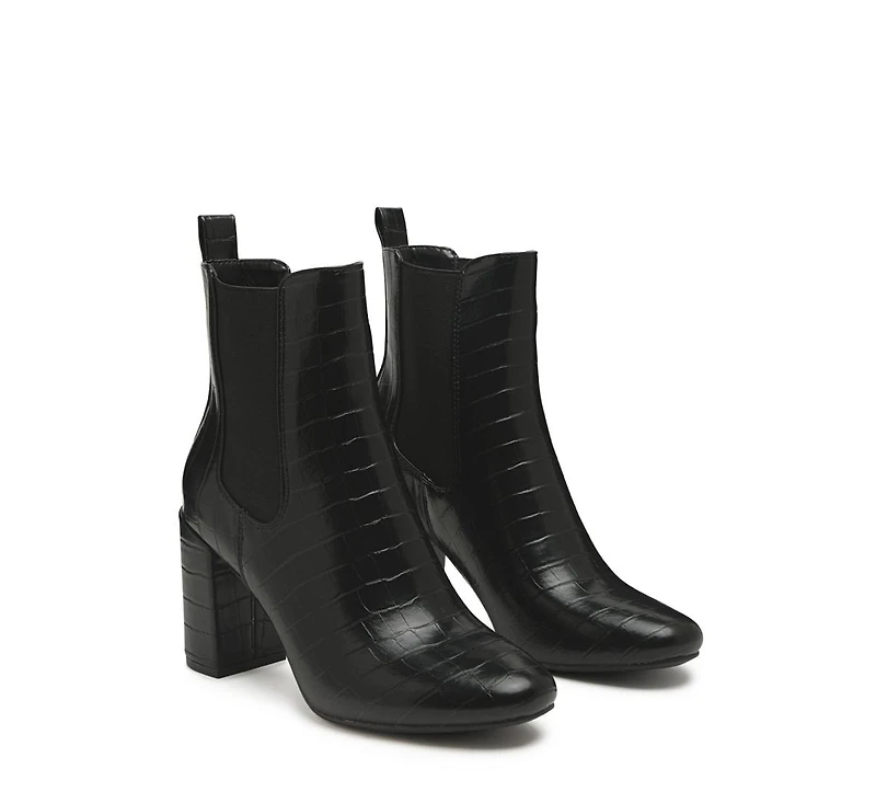 Babbel Faux Leather Block Heel Ankle Boots Women