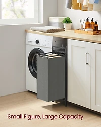 Slickblue Laundry Hamper with Top Shelf, Pull-Out Bags & Metal Frame, 2 Removable Oxford Fabric Baskets