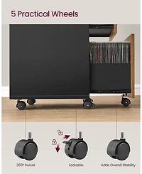 2-Drawer Locking File Cabinet with Wheels for Home Office Document Storage