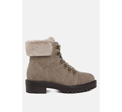 Maranta Faux Fur Collar Ankle Boots