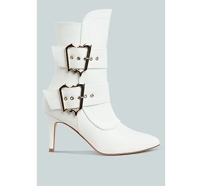 Ebera Chunky Buckle Strap Ankle Boots