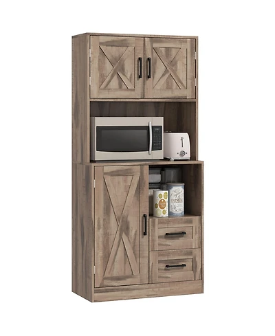 Homcom Farmhouse Kitchen Pantry, 71" Tall Storage Cabinet