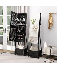 Gouun Jewelry Cabinet with Full-Length Mirror