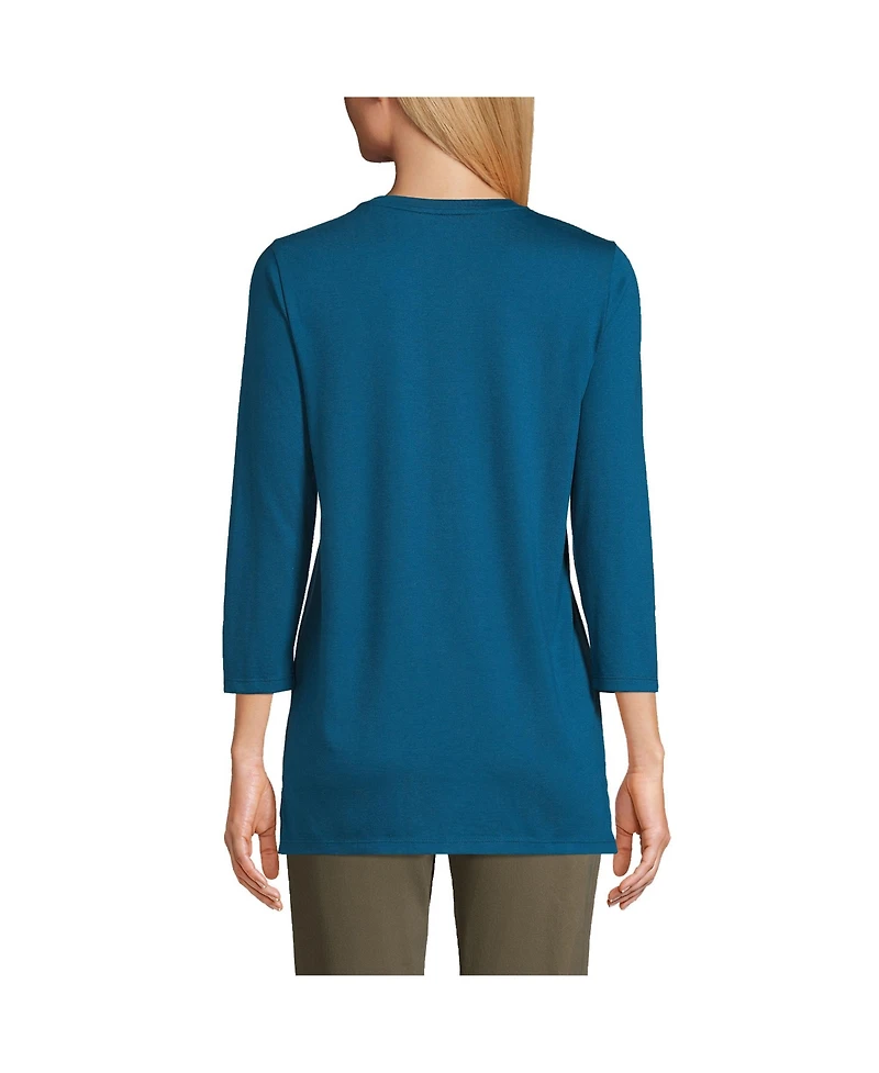 Lands' End Women's 3/4 Sleeve Cotton Supima Tunic