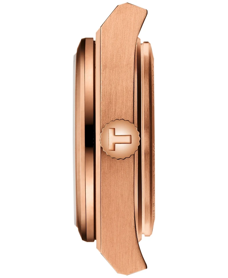 Tissot Women's Swiss Prx Diamond (1/20 ct. t.w.) Rose Gold-Tone Stainless Steel Bracelet Watch 25mm