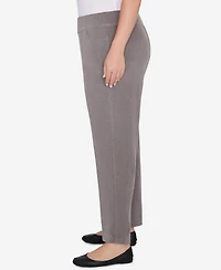 Alfred Dunner Plus Size Copenhagen Knit Corduroy Faux Fly Pull On Short Length Pants