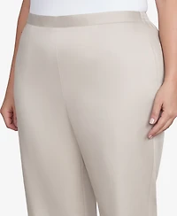 Alfred Dunner Plus Size Coming Up Roses Sateen Woven Average Length Pants