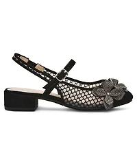 Betsey Johnson Little and Big Girls Sofya Mesh Flats with Flowers