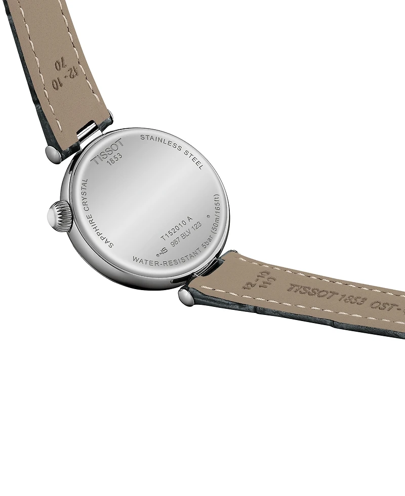 Tissot Women's Swiss Desir Black Leather Strap Watch 28mm