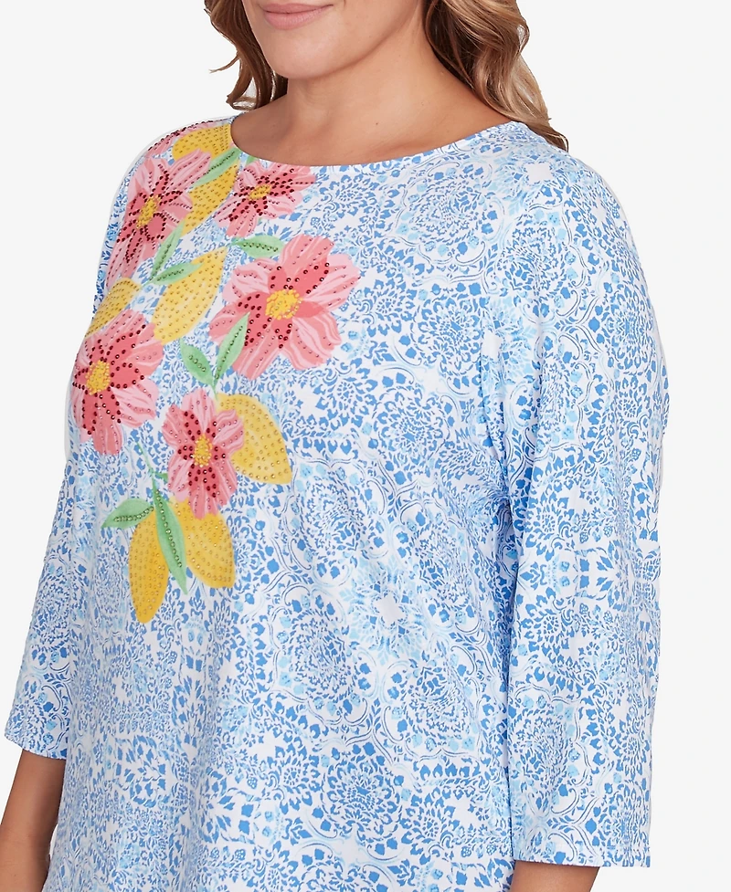 Ruby Rd. Plus Size Medallion Bold Floral Top