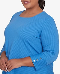 Ruby Rd. Plus Cable Stripe Ottoman Top