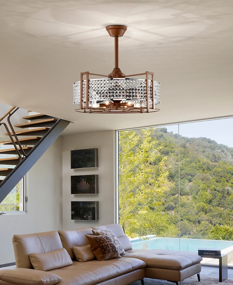 Home Accessories 24" Jovanni 6-Light Indoor Ceiling Fan with Light Kit and Remote