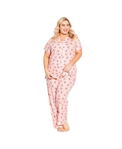 Avenue Women's Hedgehog Button Sleep Top