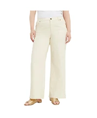 June + Vie Women's Curvie Fit Wide-Leg Jeans