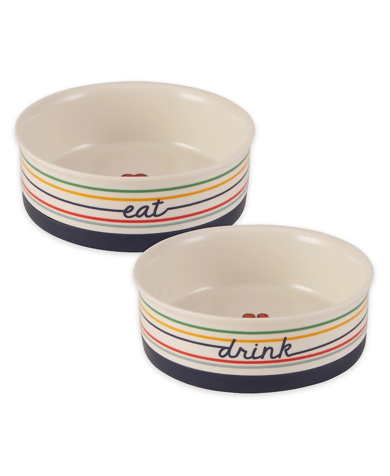 Bone Dry Eat/Drink Pet Bowl Set/2
