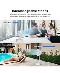 2- in-1 Adjustable Height 11.8 in. Unique Foldable and Portable Mini Table Pedestal Fan