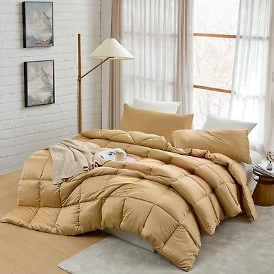 Snorze Cloud Comforter Set - Coma Inducer Ultra Cozy Bamboo - Oversized Comforter in New Wheat,Qn