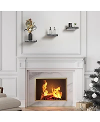Set of 3 (9") Sorbus Square Floating Shelf with Invisible Mounting Brackets for Living Room Decor, Bedroom, Bathroom Decor, Kitchen (Rustic Gray