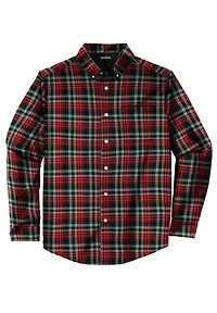 KingSize Men's Long Sleeve Wrinkle-Free Plaid Shirt
