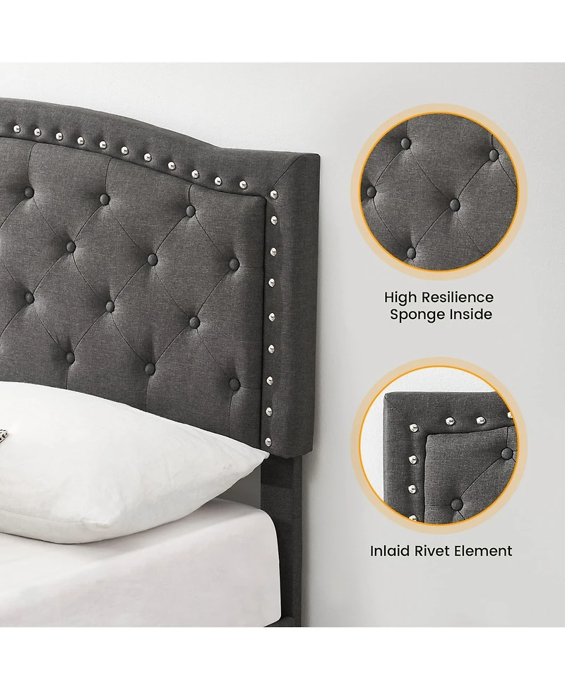 gaomon Full Bed Frame with Adjustable Headboard