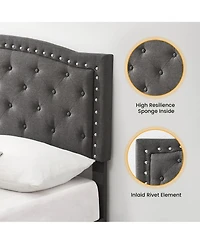 gaomon Full Bed Frame with Adjustable Headboard