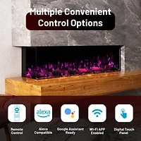 Mondawe 70" Tv Stand with 36" Electric Fireplace With Remote Control and Side Cabinet,White