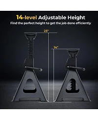 Gouun 6 Ton 13000 lbs Capacity Metal Car Lifting Stands with 14-23 Inch Adjustable Height