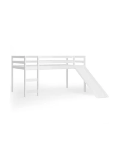 Gouun Twin Size Wooden Loft Bed with Slide Ladder
