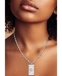 Rachel Zoe Gold Plated Cz Celestial Tag Pendant Necklace