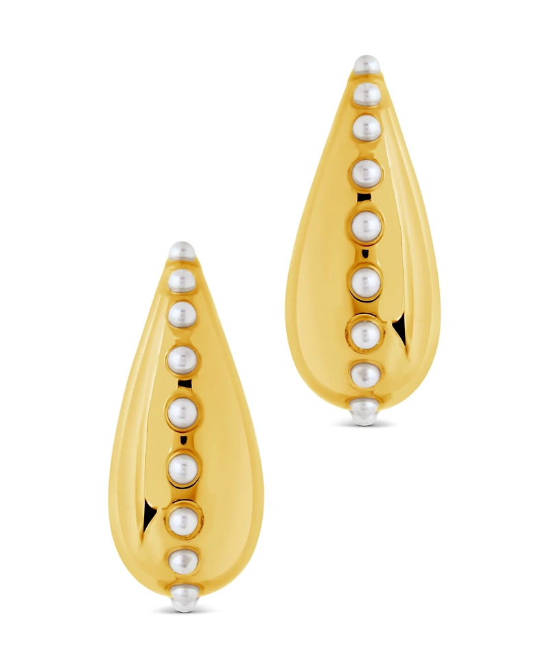Sterling Forever Raze Mother of Pearl Studded Drop Earrings
