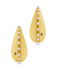 Sterling Forever Raze Mother of Pearl Studded Drop Earrings